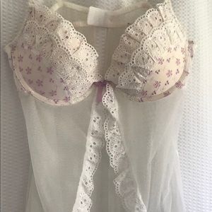 Delicates baby doll super sweet white n lavender